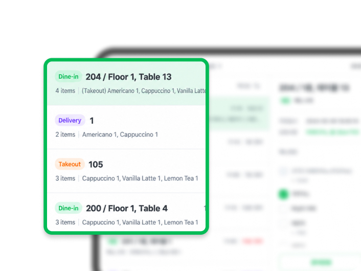 Baroder KDS screen for viewing orders from multiple ordering channels in one place in the kitchen