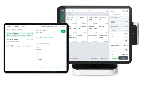 Baroder POS screen for managing multiple ordering channels
