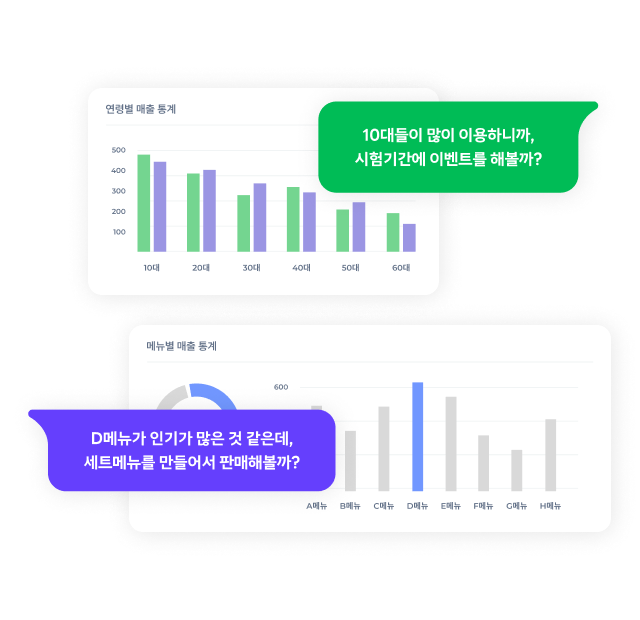 매출과 매장 운영 현황을 관리하는 바로더 파트너센터 통계 화면